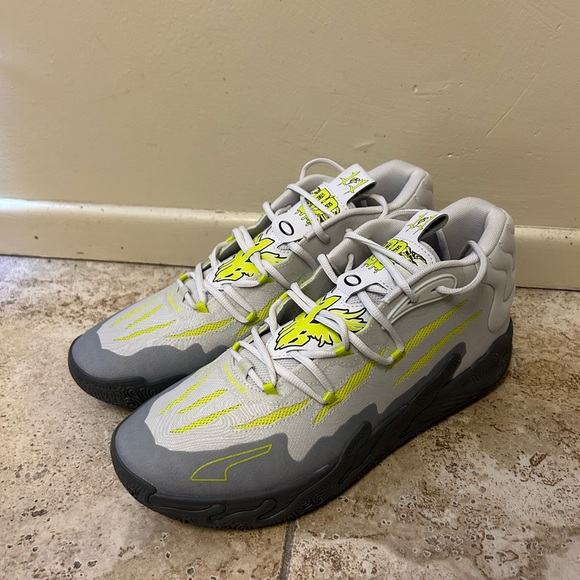 PUMA MB.03 Chino Hills Feather Gray Lime Smash Lamelo Ball 13 Men's 379235 01 - Picture 1 of 5